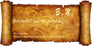 Borbély Miletta névjegykártya